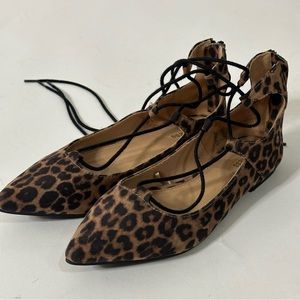 Express Leopard print Lace up flats